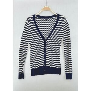 Brooks Brothers Navy Chevron Cardigan S